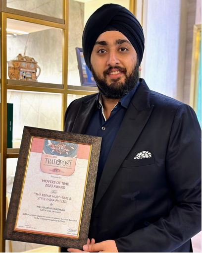 Harman Wadhwa, Founder of The Repair Hub, Felicitated with the 'Movers of Time Award' by The Tradepost