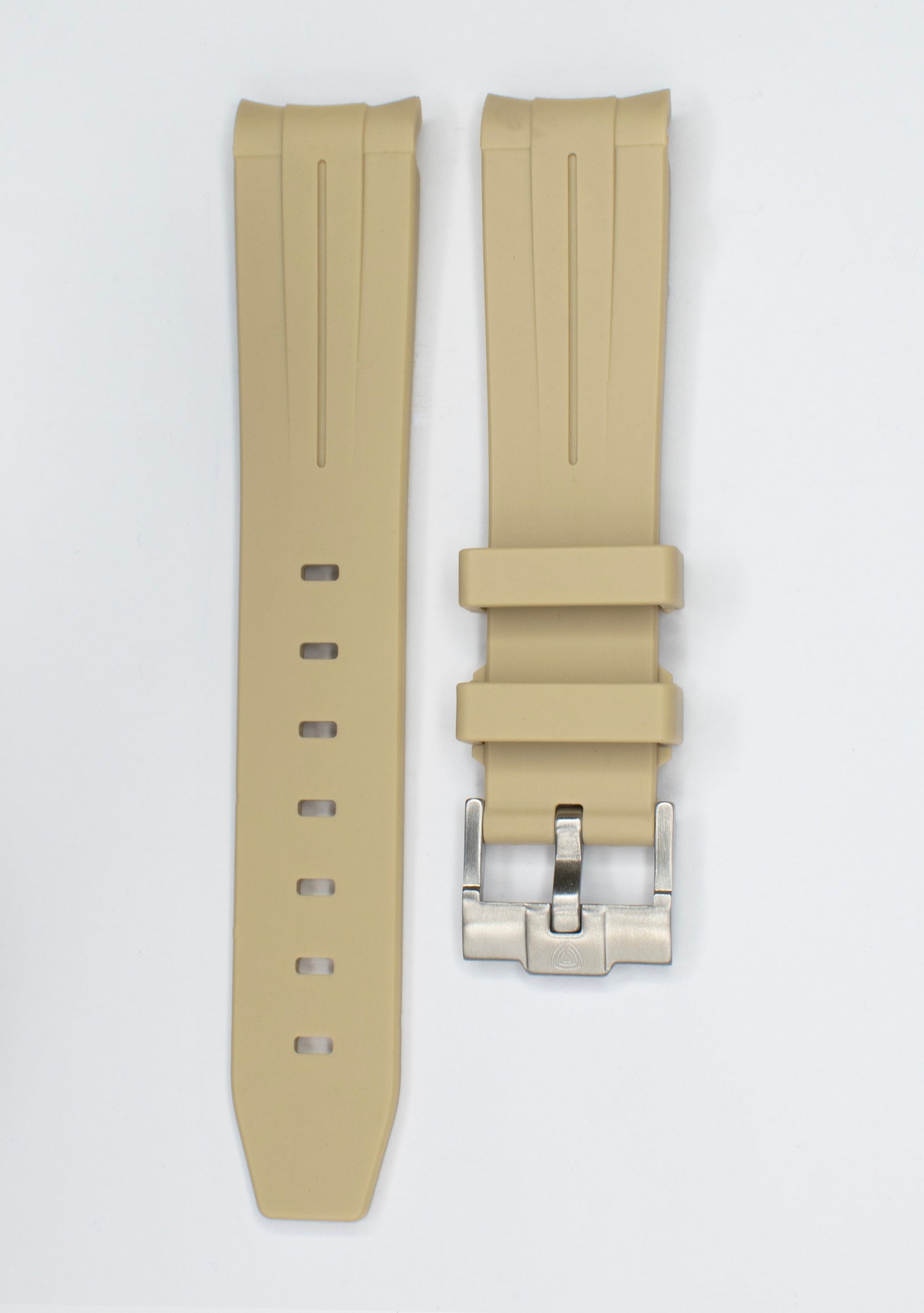 ELECTRIC BEIGE - RUBBER WATCH STRAP for OMEGA X SWATCH SPEEDMASTER MOONSWATCH
